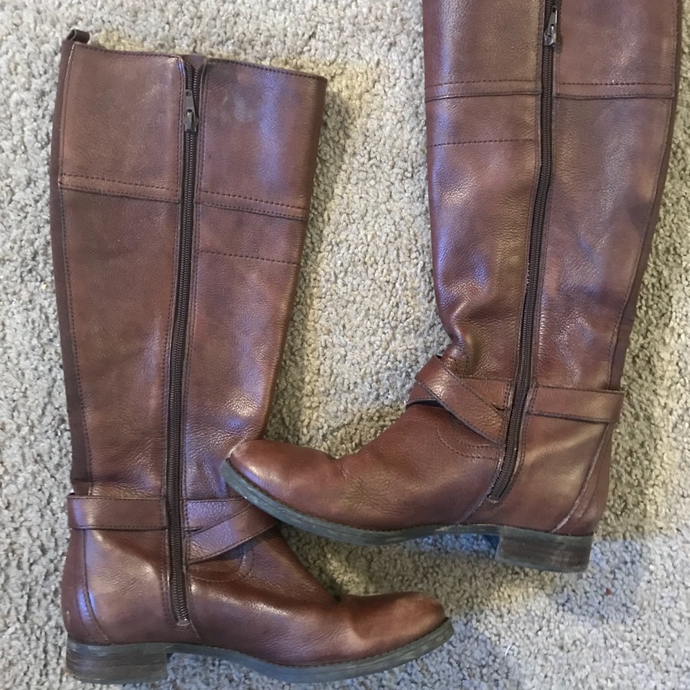 Brown riding boots